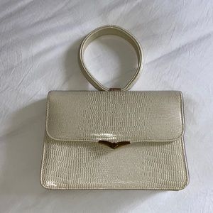 Cream Short Handled Vintage Purse